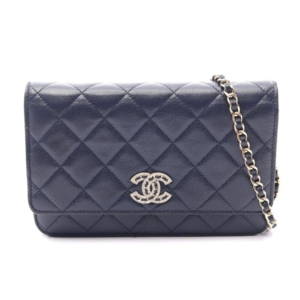 Chanel CHANEL19 Shoulder Bag Navy Leather